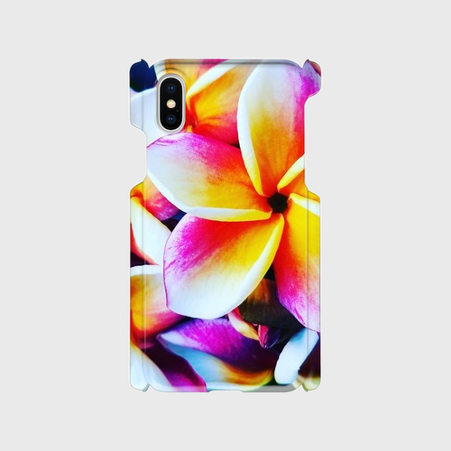 ハート型プルメリアスマホリング