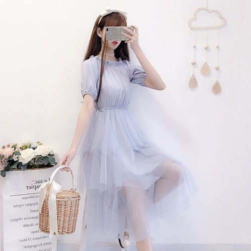 ワンピース ロングワンピース ドレス ガーリー ドーリー フリル 春夏 デート Eine Katze