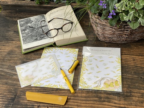 botanical letter set ミモザ&シロツメグサ botanical letter set ミモザ&シロツメグサ