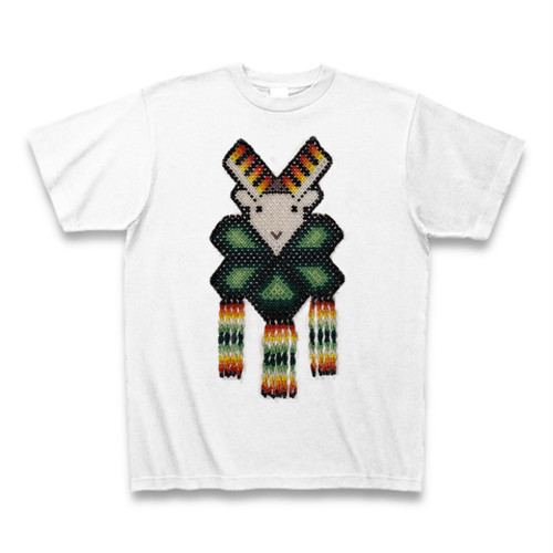 ウイチョル族デザイン 鹿とペジョテ 神聖なサボテン メキシコ人アーティストのtシャツ売ってます