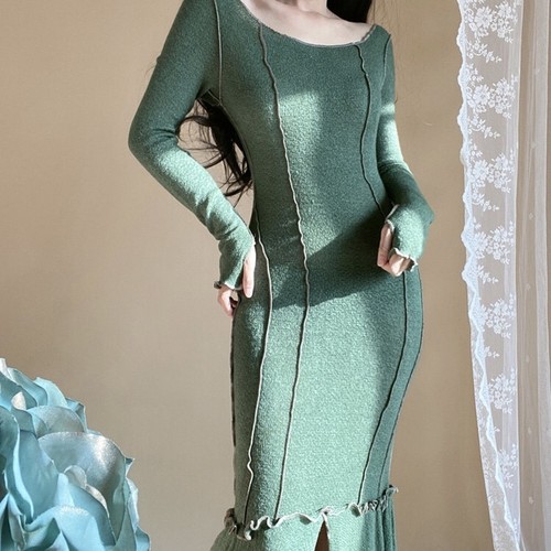 mermaid line green dress mermaid line green dress