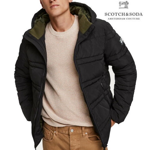 スコッチ&ソーダ　SCOTCH&SODA ナイロン ジャケット 中綿 プリマロフト ジャケット ブルゾン メンズ 292-81815 Black【正規取扱店】