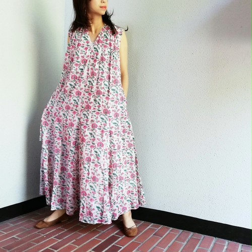 ne Quittez pas(Ethnic Print Panel Sleeveless Dress) ne Quittez pas(Ethnic Print Panel Sleeveless Dress)