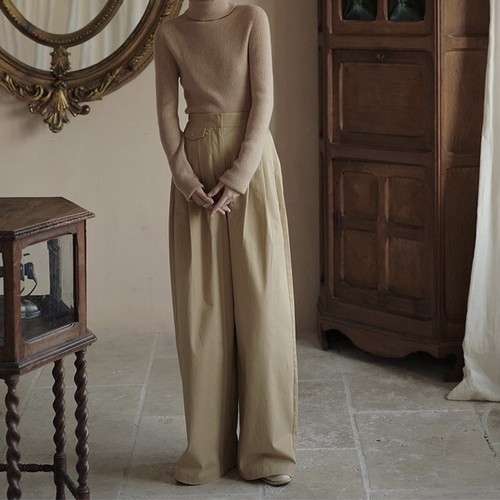 high waist tack beige pants high waist tack beige pants