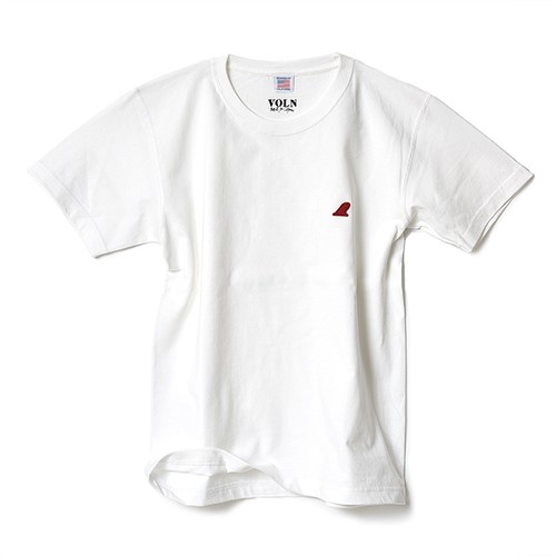 CREW NECK T-SHIRT / RED FIN / WHITE