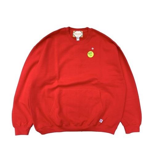 【RELAX FIT】MUFF POCKET CREW SWEAT (RED) 【RELAX FIT】MUFF POCKET CREW SWEAT (RED)