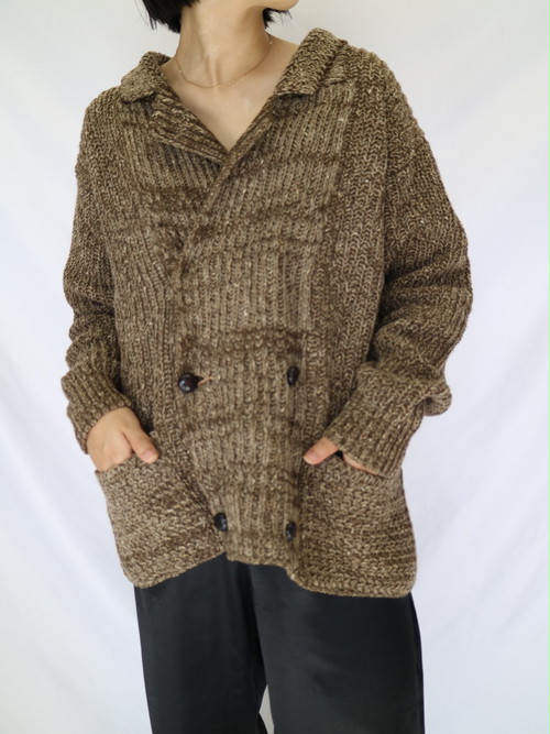 double button knit cardigan
