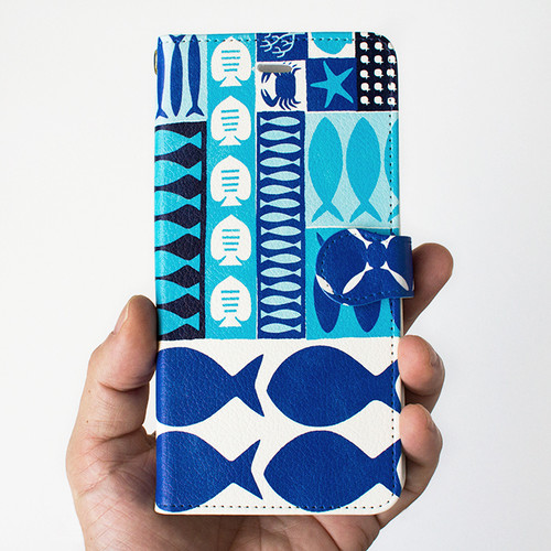 手帳型スマホケース 海のa Swan Boat