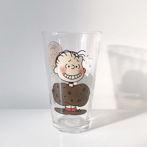 Snoopy Printing Glass Cup 450ml スヌーピー チャーリー３面 コップ ストローセット韓国 北欧 Tokki Maeul トッキマウル 韓国雑貨通販サイト