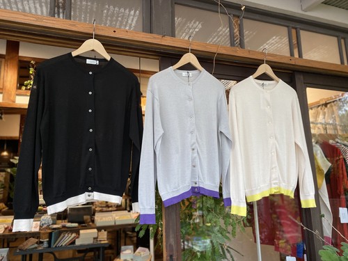 atelier naruse コットンシルク クルーネックニットカーディガン atelier naruse コットンシルク クルーネックニットカーディガン