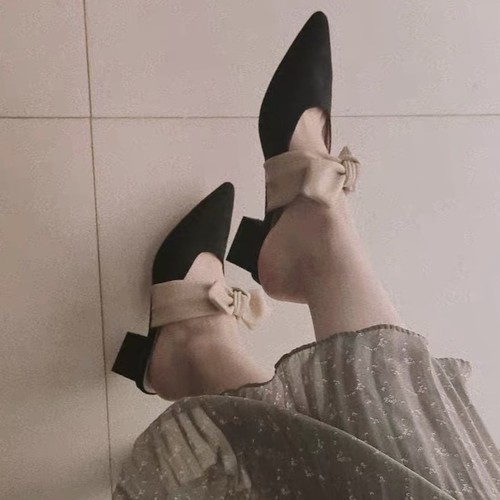 leather ribbon mule leather ribbon mule