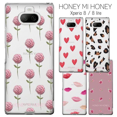 メール便 送料無料 Xperia8 Xperia8lite Honey Mi Honey クリア ケース カバー ハード ハードケース クリアケース グッズ ハニーミーハニー 簑島三佳 ハート リップ 花柄 レオパード Sov42 Xperia 8 Lite エクスペリア8 エイト ライト スマホカバー スマホケース S Ow