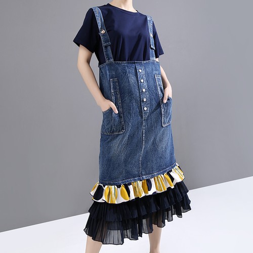 異素材 デニム サロペット サスペンダースカート 大きいサイズ 韓国ファッション レディース フリル スカート オーバーオール 大人カジュアル 大人可愛い ガーリー
▶Stella-Mococoで販売中