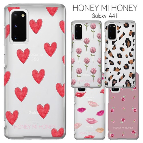 メール便 送料無料 Galaxy 1 Honey Mi Honey クリア ケース カバー ハード ハードケース クリアケース かわいい ハニーミーハニー 簑島三佳 ハート リップ 花柄 バラ レオパード ヒョウ柄sc 41a Scv48 Galaxya41 ギャラクシーa41 スマホカバー スマホケース S Ow 7g778