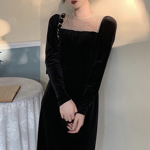 décolleté sheer pearl dress décolleté sheer pearl dress