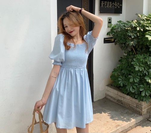 送料無料 人気ワンピースv Se56b 68 21春夏新作 レディース 無地 スイート カワイ V Se56b 68 韓国レディースファッション通販 Whidy