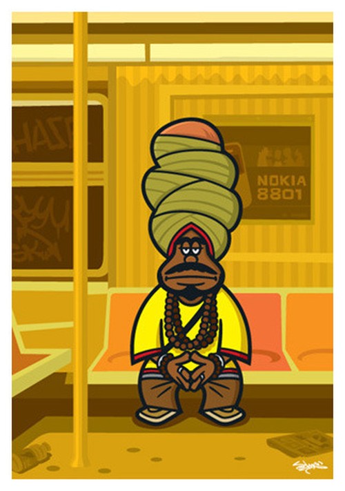 山本周司 イラストポストカード Cy 12 ターバンの男 Graphic Arts Store