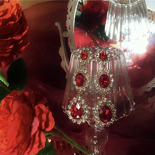 imitation ruby pierce/earring imitation ruby pierce/earring