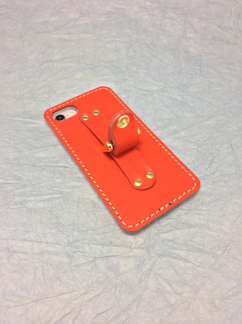 iPhoneホルダー 牛グローブ革 オレンジ