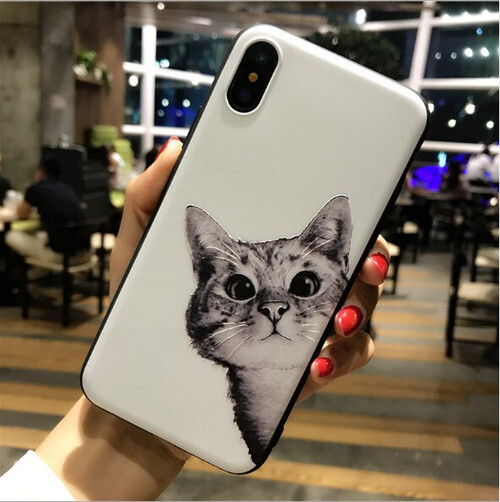 Iphone 猫 Iphone スマホケース スマホカバー ホワイト 白 傷防止 バックカバー ネコ シンプル スリム シリコン かわいい アニマル 動物 Mai 14 S Select