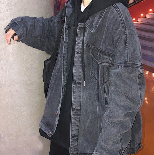 オーバーデニムジャケット Full エモい系 韓国メンズファッション