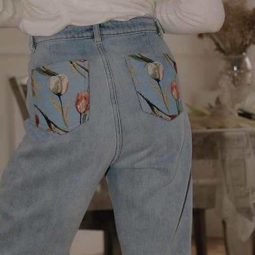 tulip print jeans tulip print jeans