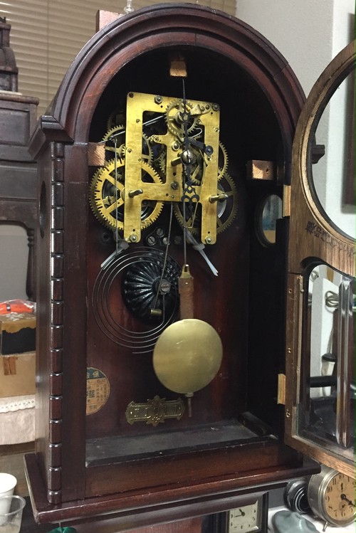 三工舎製 古い掛時計 ウォールクロック 振り子時計 機械式時計 
