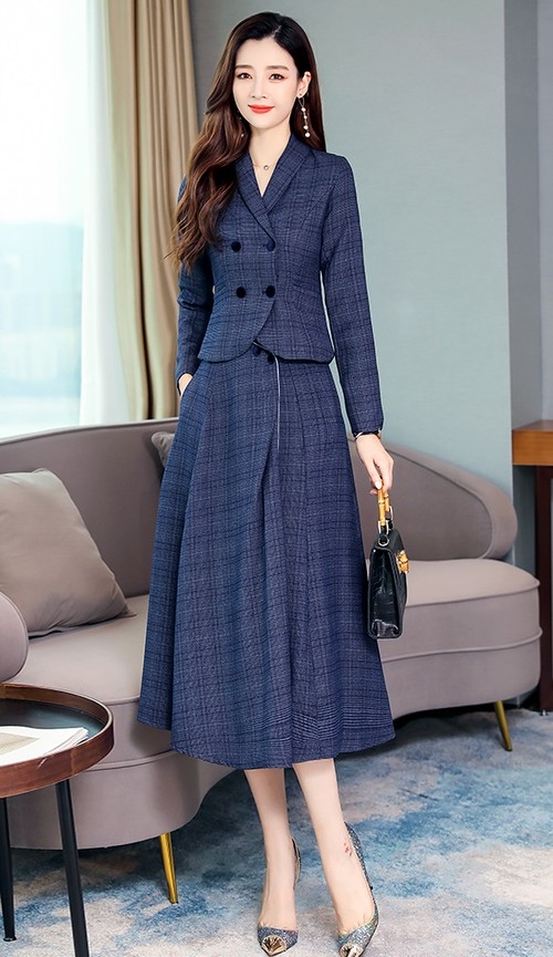 チェック セットアップ スカートスーツ レディース フォーマル おしゃれ ウエストマーク エレガント ロングスカート 大きいサイズ クラシック 卒園式 入園式 入学式 卒業式 代 30代 40代 秋冬 An Allure