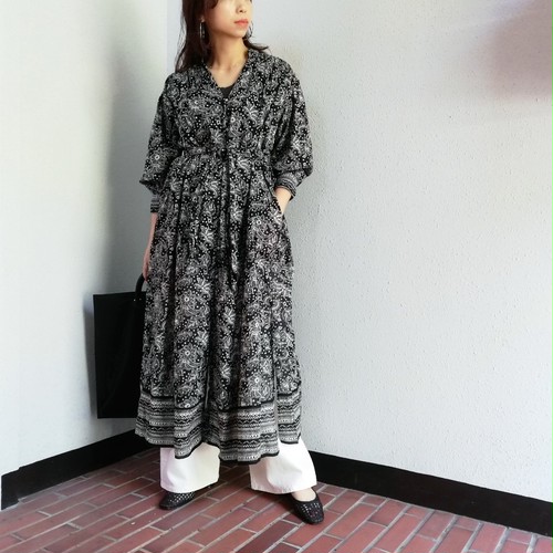 ne Quittez pas(Ethnic Print Front Open Dress) ne Quittez pas(Ethnic Print Front Open Dress)
