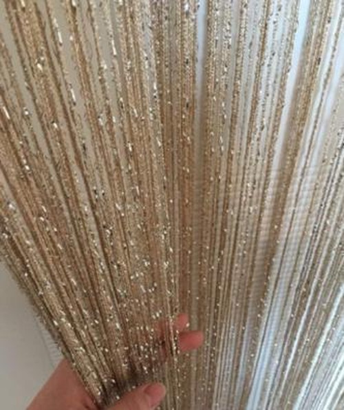 ストリングカーテン ひものれん キラキラ 光る ベージュ Mai 14 S Select