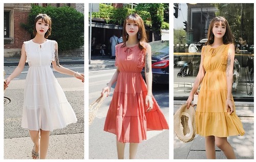 膝丈ワンピース コーデ 通販 夏 激安 ノースリーブ お嬢様 清楚 フェミニン ろりーた ワンピース 個性的 ワンピース Joliefille