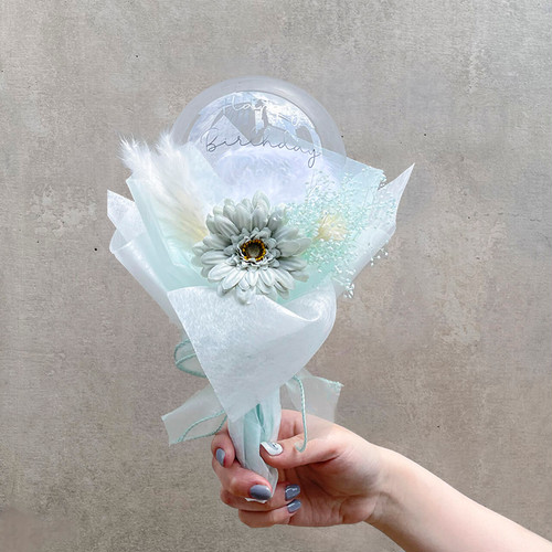 BALLOON FLOWER BOUQUET MINI - stella light blue - BALLOON FLOWER BOUQUET MINI - stella light blue -