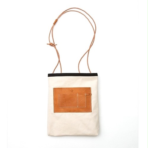20/80(CANVAS #6 SHOULDER BAG WITH LEATER POCKETS) 20/80(CANVAS #6 SHOULDER BAG WITH LEATER POCKETS)
