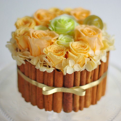 送料無料 シャルロット メロン プリザーブド フラワーケーキ Fleur De Pomme