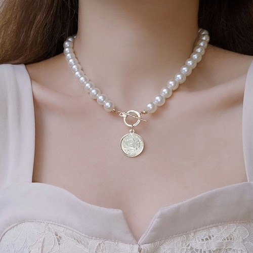 pearl coin choker pearl coin choker