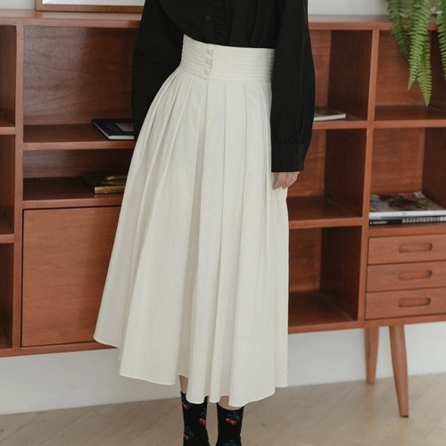 waist mark button flare skirt 2c's waist mark button flare skirt 2c's