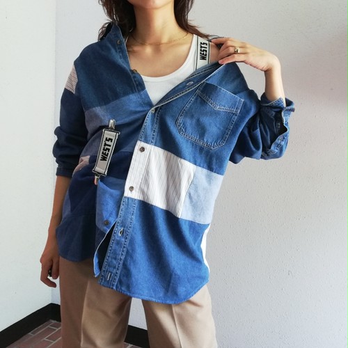 WESTOVERALLS × SLIDER STORE(USED REMAKE SHIRT) WESTOVERALLS × SLIDER STORE(USED REMAKE SHIRT)