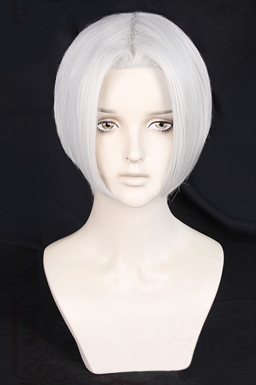 コスプレ耐熱ウィッグ シルバー 前髪立ち上げ センター分け ワンレン ショートカット ウィッグ 東京卍リベンジャーズ 黒川イザナ 佐野万次郎 はたらく細胞 白血球48 等 受注品 文化雑貨スタジオ凛 コスプレ 撮影用衣装 ウィッグ 小道具 武器 雑貨 の