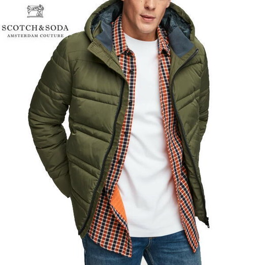 スコッチ&ソーダ　SCOTCH&SODA ナイロン ジャケット 中綿 プリマロフト ジャケット ブルゾン メンズ 292-81815 Army【正規取扱店】
