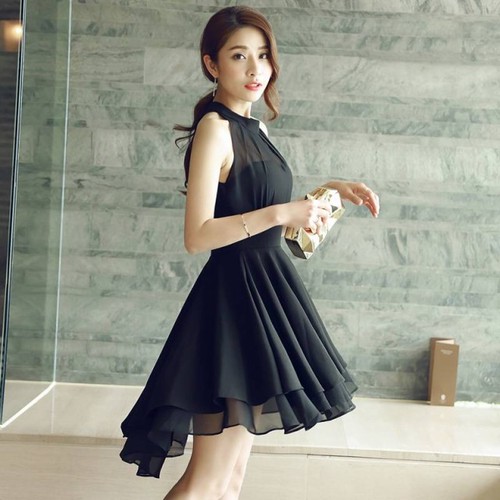 ミニドレス ドレス ノースリーブ 大きいサイズレディース ワンピース ホルターネック フィッシュテール キャバ B Command コマンドプラス