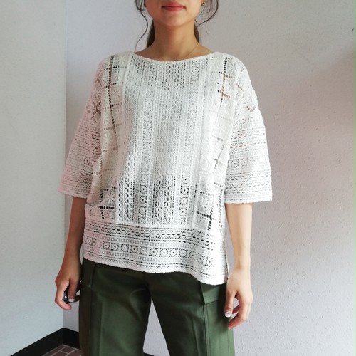 ne Quittez pas(LACE FABRIC SHORT SLEEVE TOP) ne Quittez pas(LACE FABRIC SHORT SLEEVE TOP)