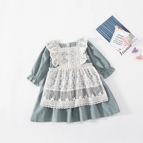アリス 風 エプロン ワンピース 春 秋 可愛い 長袖 ベビー キッズ 女の子 Ayu Select