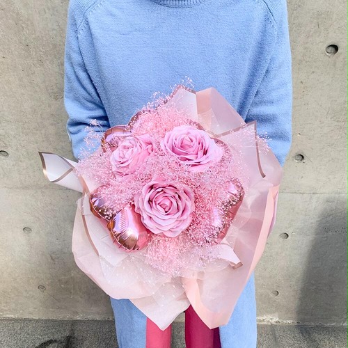 FOIL BALLOON FLOWER BOUQUET - pink - FOIL BALLOON FLOWER BOUQUET - pink -