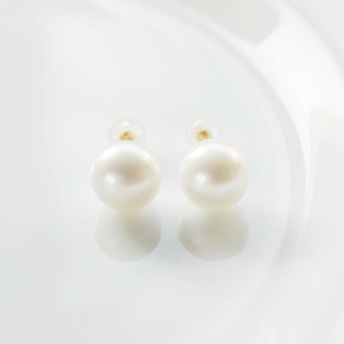 K18 白蝶パール スタッド ピアス