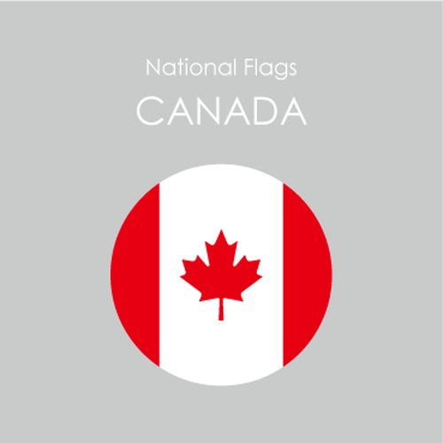 円形国旗ステッカー カナダ Mr Seal