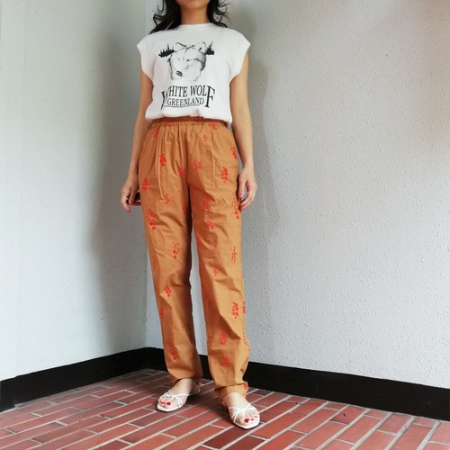 ne Quittez pas(Poplin Flower Emb Pants) ne Quittez pas(Poplin Flower Emb Pants)
