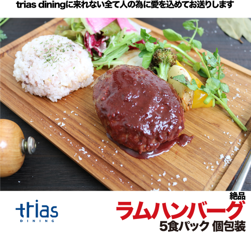 triasのランチをお届け【ランチシリーズ】ラムハンバーグ 5食セット triasのランチをお届け【ランチシリーズ】ラムハンバーグ 5食セット