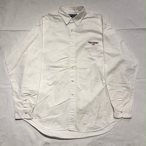 POLO SPORTS Cotton BD Shirts WHITE XL