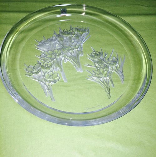クリスタル花柄（飾り皿HOYA)大皿