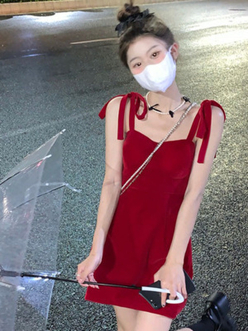 送料無料 フランス語 ウエストマーク ベスト ワンピース 夏 着やせ 着やせ 気質 A 韓国レディースファッション通販 Whidy